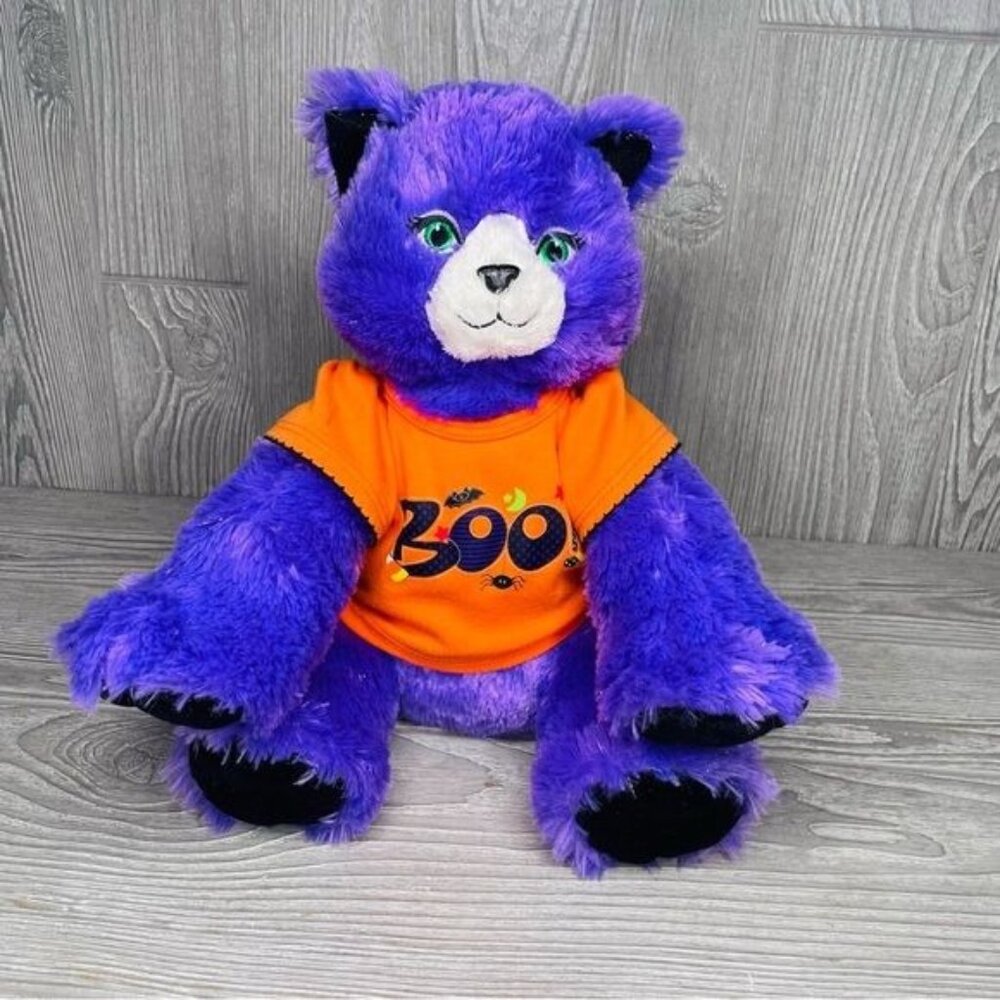 Build A Bear Plush Purple Kooky Spooky Kitty Cat Halloween 14” plush w/shirt